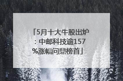 5月十大牛股出炉：中邮科技逾157%涨幅问鼎榜首